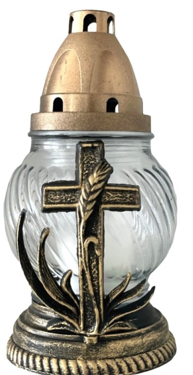 CANDELA DIN STICLA CU CRUCE 90-CR-A