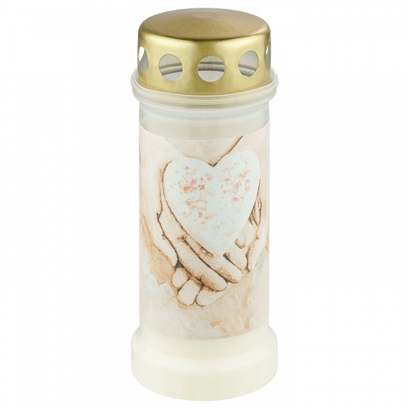 Candela Bolsius nr. 6 cu capac. Inimi intre maini