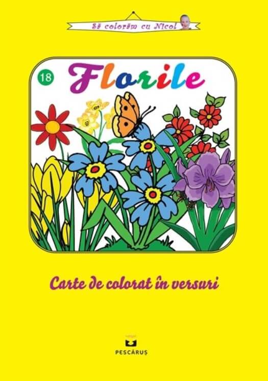Flori. Carte de colorat