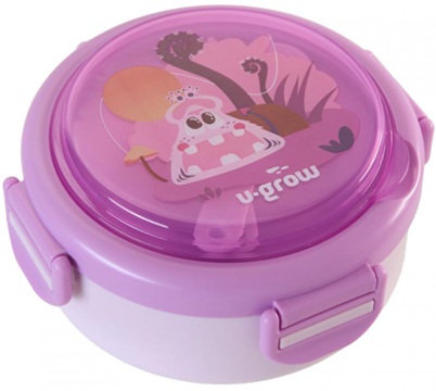 Caserola termica cu lingurita si furculita, mov, U-Grow