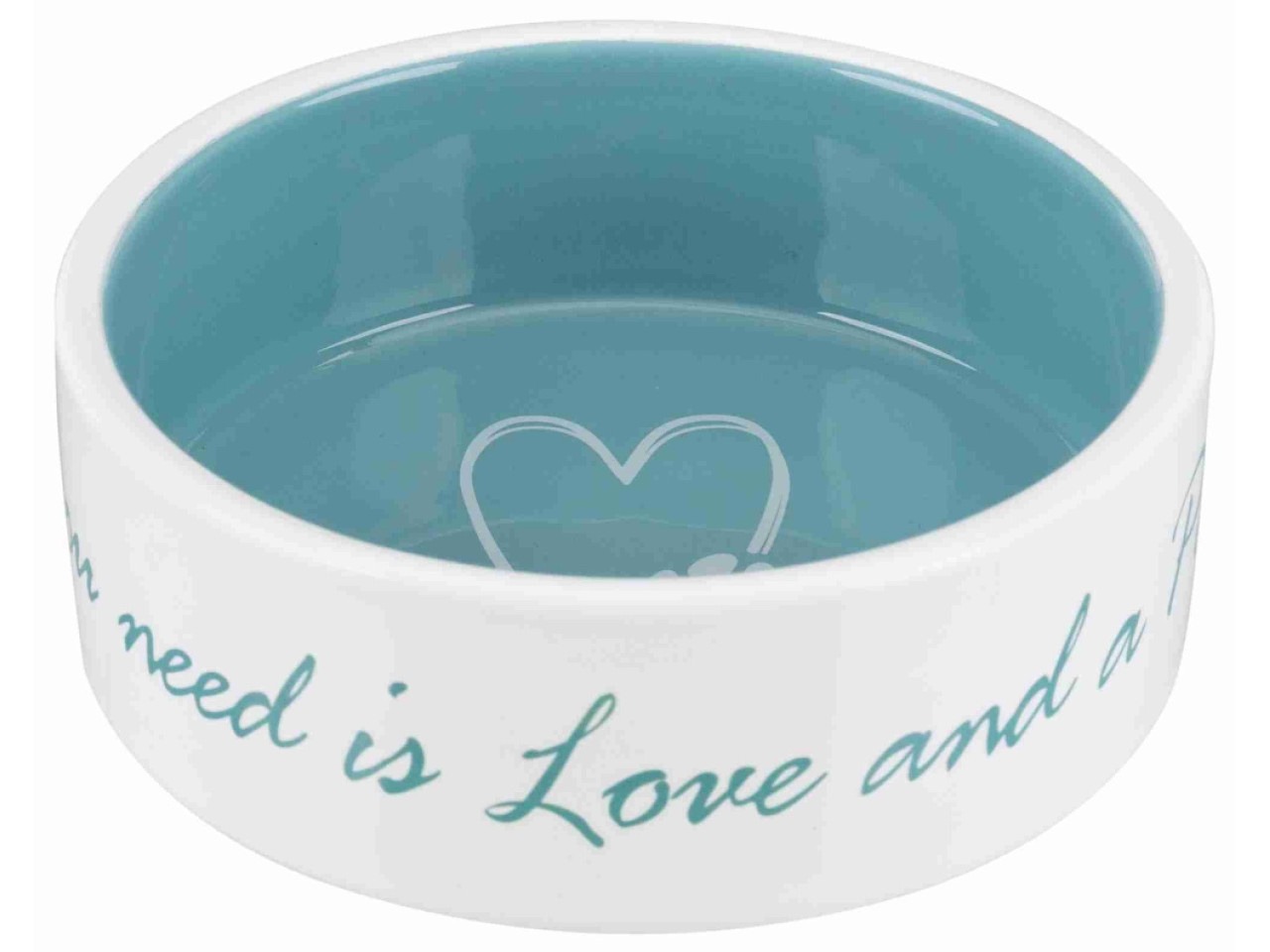 Trixie Castron Ceramic, Pet\'s Home, 0.3 l/ 12 cm, Crem/Albastru Petrol, 25050