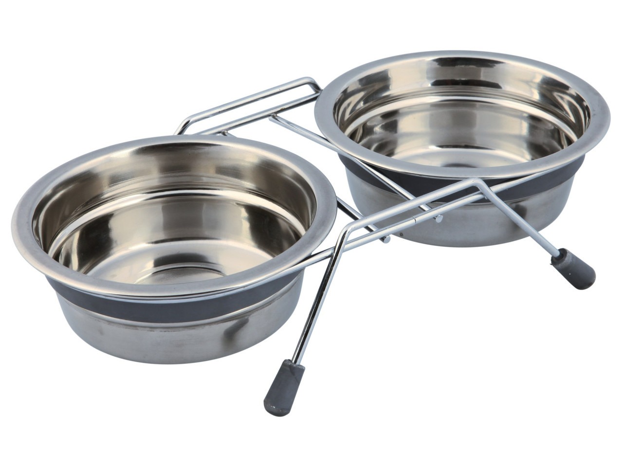 Trixie Set 2 Castroane Inox Cu Suport Metalic, 2x0.45 l/13 cm/27x6x15 cm, 25231