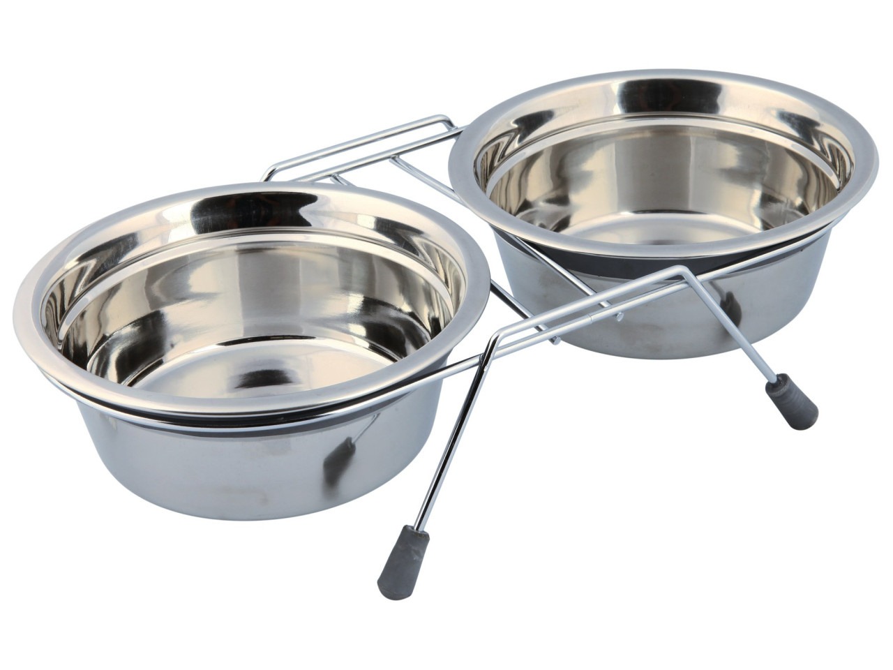 Trixie Set 2 Castroane Inox Cu Suport Metalic, 2x0.9 l/ 16 cm/35x8x19 cm, 25232