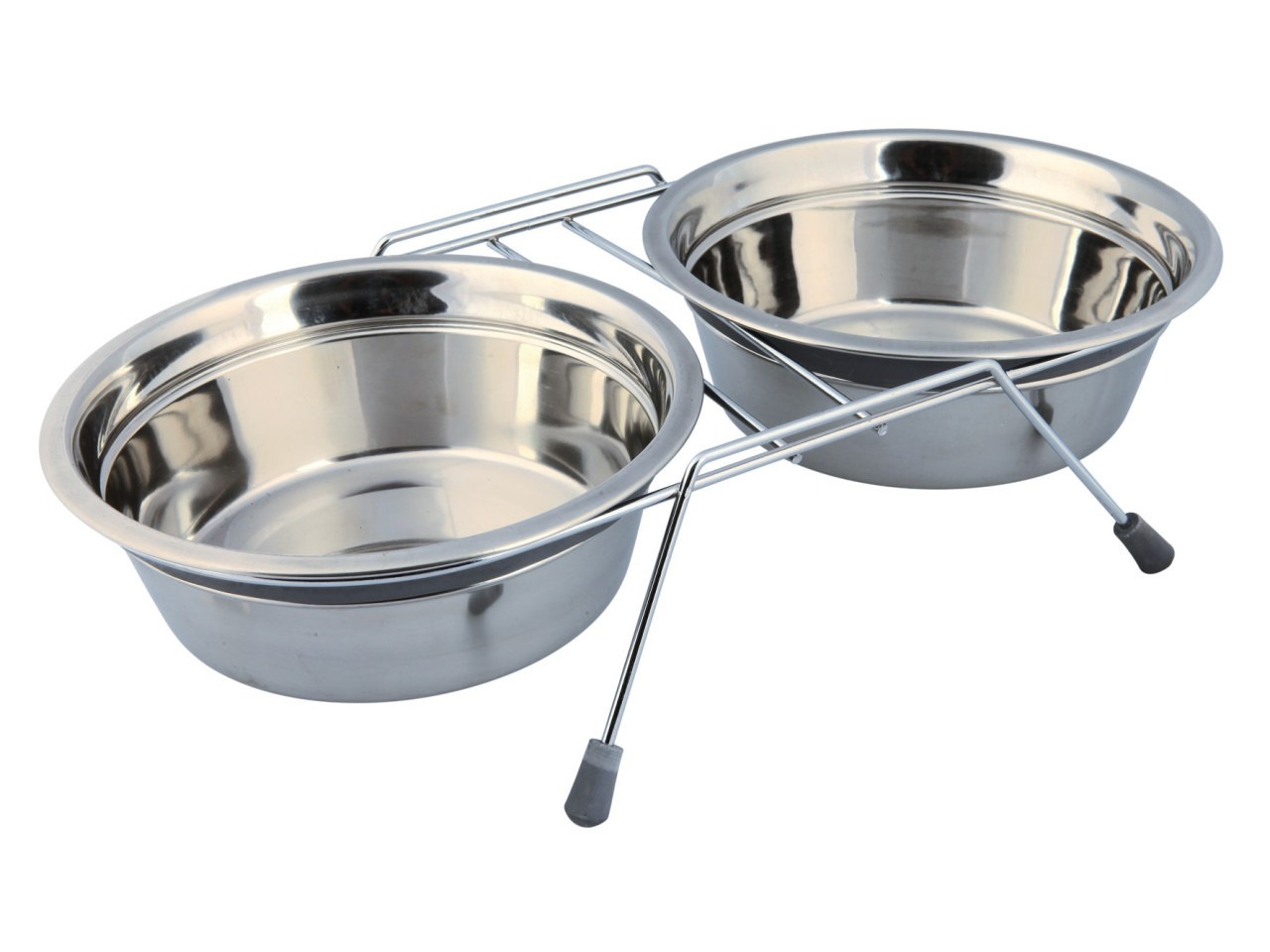 Trixie Set 2 Castroane Inox Cu Suport Metalic, 2x1.5 l/21 cm/44x10x23 cm, 25233