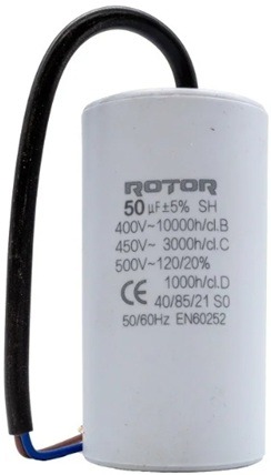 CBB60 Condensator cu fire 50µF 50x95 mm 450V ROTOR