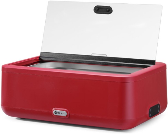 Chafing dish electric GN 1/1 HENDI UNIQ, Rosu, proiectat de Robert Bronwasser 220-240V/700W, 607x402x(H)250mm