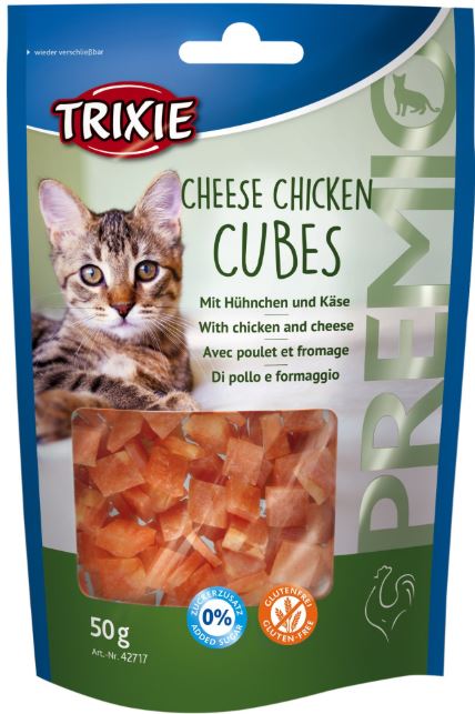 Recompense Pentru Pisici, Premio, Cuburi Cu Pui Si Branza, 50 g 42717