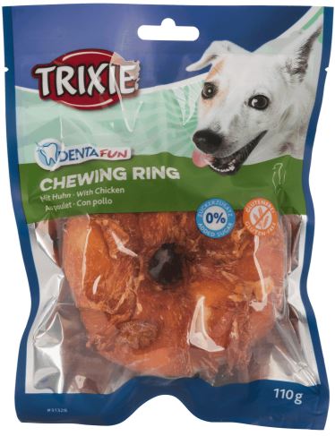 Recompensa Pentru Caini, Denta Fun, Inel Presat Cu Pui, 110 g/10 cm, 31328