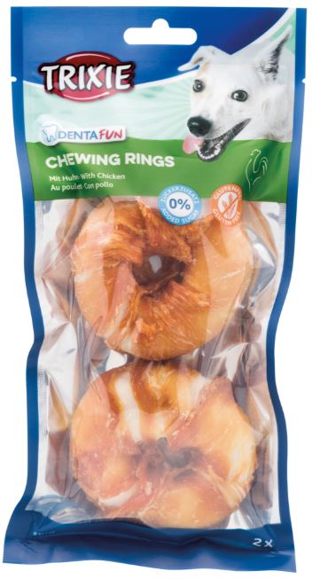 Recompense Pentru Caini, Denta Fun, Inele Presate Cu Pui, 110 g / 6 cm / 2 buc, 31332