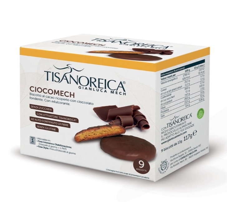Biscuiti cu proteine si cacao Ciocomech, Gianluca Mech, 9 biscuiti x 13 g