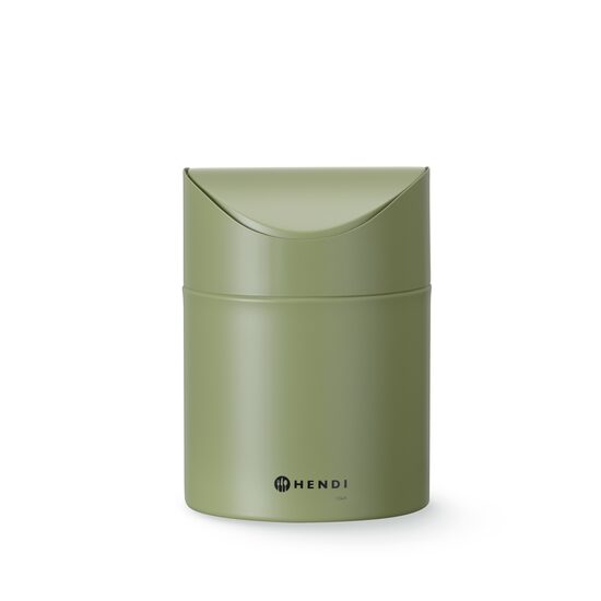Cos de gunoi de masa cu capac basculant, HENDI, 1,2L, Verde, ⌀120x(H)165mm