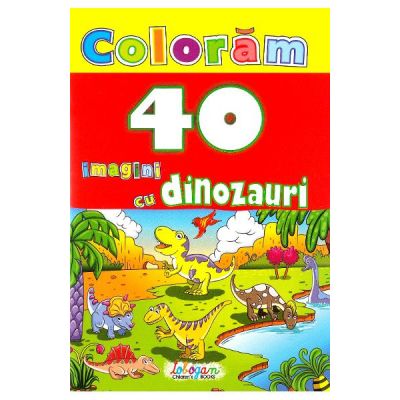 Coloram 40 de imagini cu dinozauri