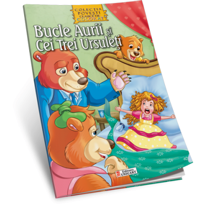 Bucle Aurii si cei trei ursuleti-Carte de colorat A4 cu ilustratii