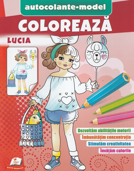 Coloreaza Lucia. Autocolante model