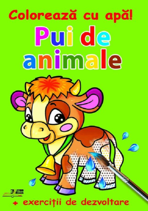Coloreaza cu apa! Pui de animale (+exercitii de dezvoltare)