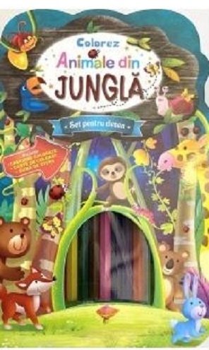 Colorez animale din jungla. Set pentru desen - Brijbasi
