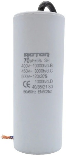 CBB60 Condensator cu fire 70µF 45x95 mm 450V ROTOR
