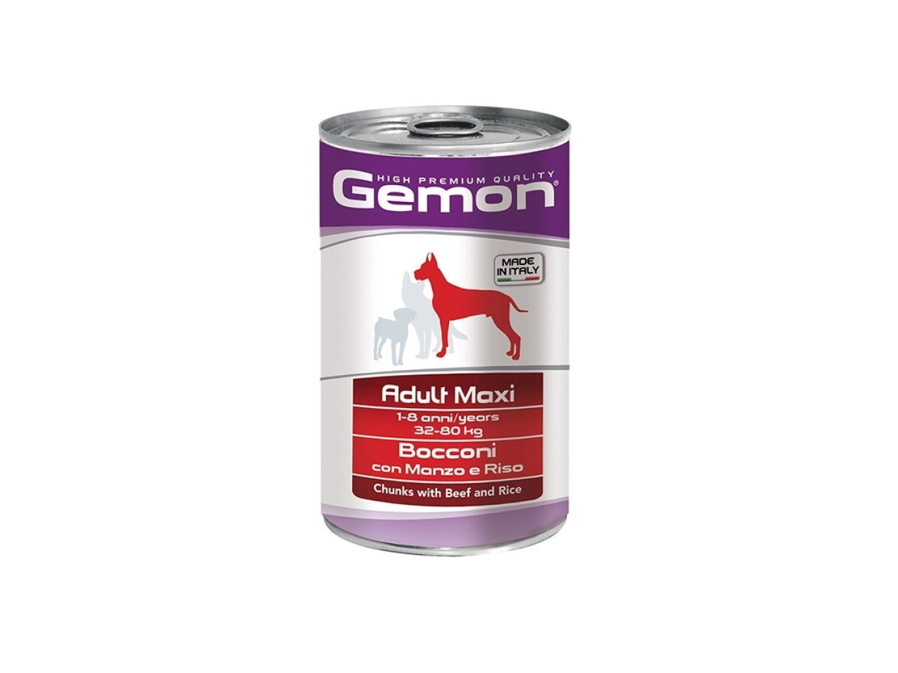 Monge Hrana Umeda Pentru Caini, Gemon Maxi Adult, Vita Si Orez, 1250 g