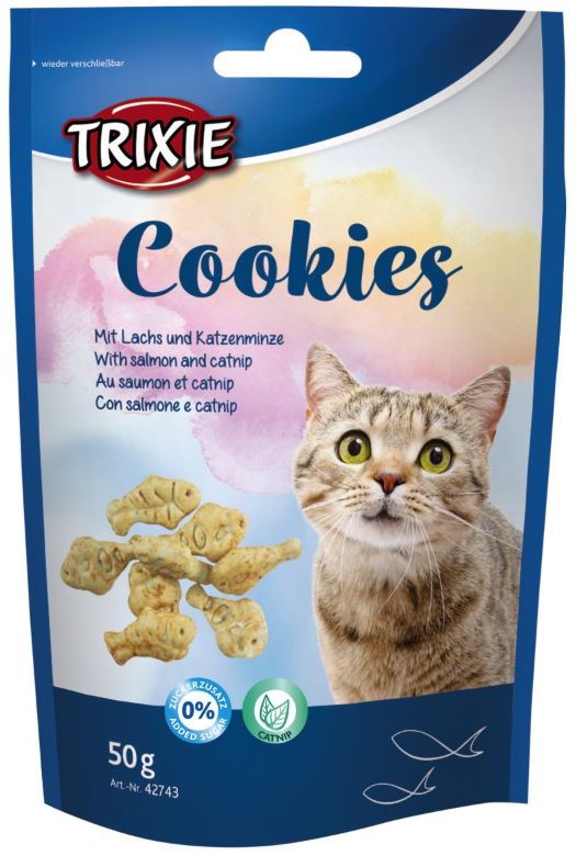 Recompense Pentru Pisici, Cookies Cu Somon Si Catnip, 50 g, 42743