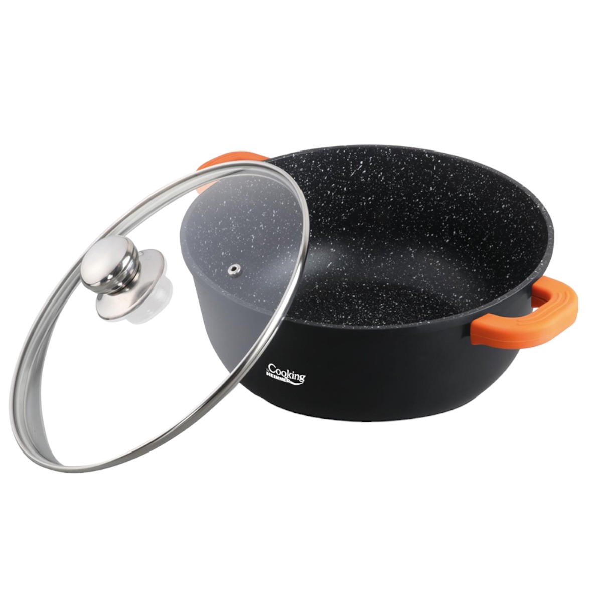 COOKING DARK LINE SEMIOALA ALUMINIU + CAPAC 24x11,5CM 4,4L HR-SCO-A0324A