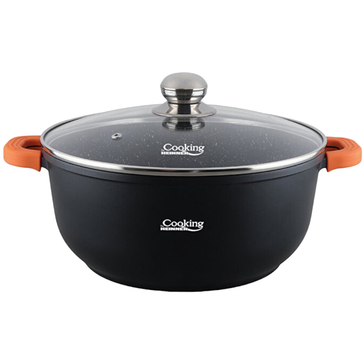 COOKING DARK LINE SEMIOALA ALUMINIU + CAPAC 36x16CM 13,5L HR-SCO-A0336A