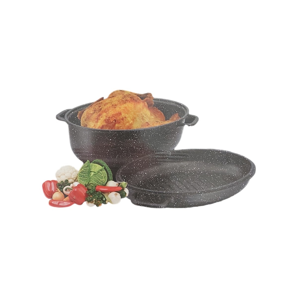 CRATITA OVALA ANTIADERENTA CU CAPAC 38CM 8L HL191