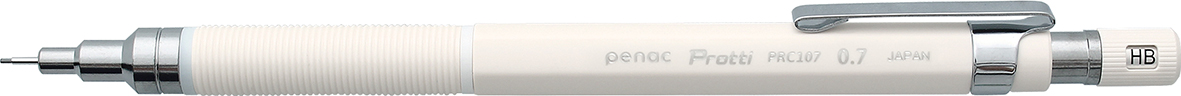 Creion mecanic profesional PENAC Protti PRC-107, 0.7mm, con metalic, varf retractabil, alb