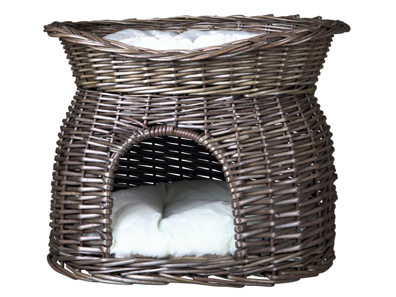 Trixie Culcus Din Rachita Cu Pat Deasupra, 54x43x37 cm, Gri, 2873