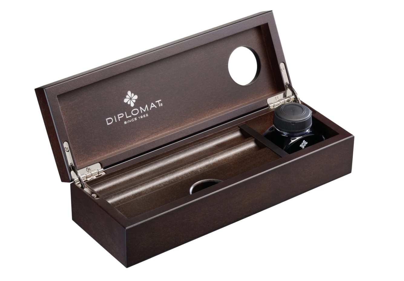 Cutie din lemn pentru instrumente de scris, calimara inclusa, DIPLOMAT - wenge