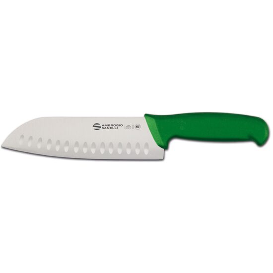 Cutit Santoku Supra Colore, Ambrogio Sanelli, lama canelata, verde, (L) 310 mm