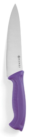 Cutitul bucatarului, lama inox, 18/32 cm, maner violet, cod culori HACCP, pt alimentele ne-alergene, Hendi, potrivit si pt uz profesional