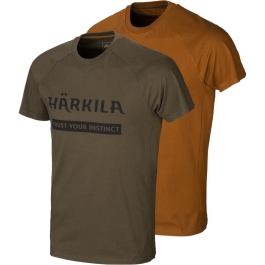 Tricou Vanatoare Logo T-Shirt 2-Pack Willow green/Rustique clay Harkila