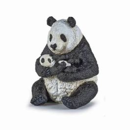 Figurina urs panda sezand cu pui in brate Papo