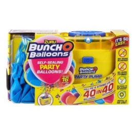 Set baloane de petrecere si pompa Bunch o Balloons Blue 16 buc.