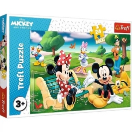 Puzzle 24 piese maxi Mickey Mouse intre prieteni Trefl
