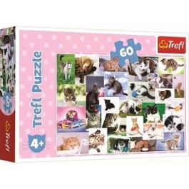 Puzzle 60 piese O lume a pisicilor Trefl