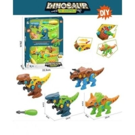 Set de construit 2 dinozauri cu surubelnita si accesorii