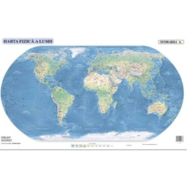 Harta lumii 70x100 cm fizico-geograficapolitica
