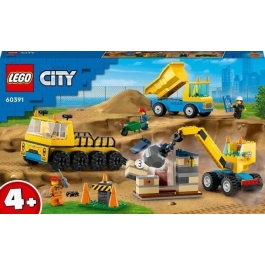 LEGO City. Camioane de constructie si macara cu bila pentru demolari 60391 235 piese
