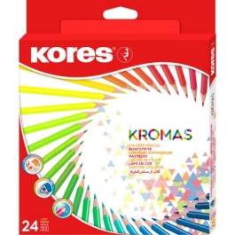 Creioane colorate Kores Kromas triunghiulare 3 mm 24 culoricutie KS100315