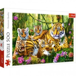 Puzzle 500. Familie de tigri Trefl