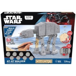 Macheta de asamblat Star Wars AT-AT Walker cu 90 piese din lemn  vopsea pensula si adeziv inclus