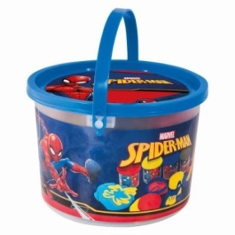 Galetusa cu 4 borcanase de plastilina si accesorii de modelat Spiderman As Games