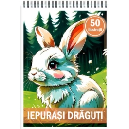 Carte de colorat 50 de ilustratii Iepurasi draguti