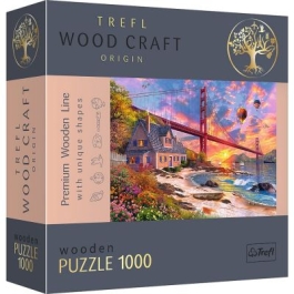 Puzzle din lemn 1000 piese. Apus la Golden Gate Trefl