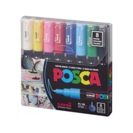 Marker UNI PC-1M 0. 7 mm set 8 culori Posca