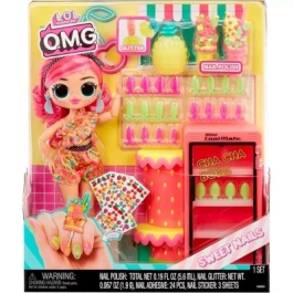 Set papusa cu accesorii OMG Sweet Nails Pinky Pops Fruit Shop