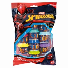 Set 10 borcanase de plastilina Spiderman in punga de plastic As Games