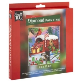 Set creativ diamond painting cu tematica de Craciun Casuta postala