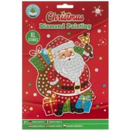 Set creativ cu tematica Craciun Diamond Painting A5 Mos Craciun